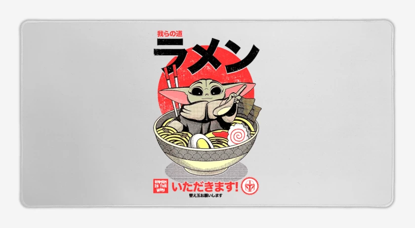 Mouse pad Gamer Blanco de Ramen Grogu