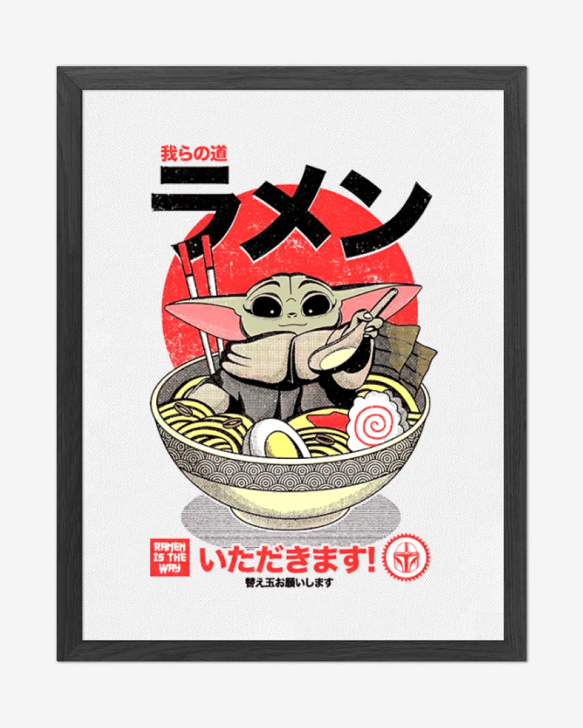Cuadro decorativo Blanco de Ramen Grogu