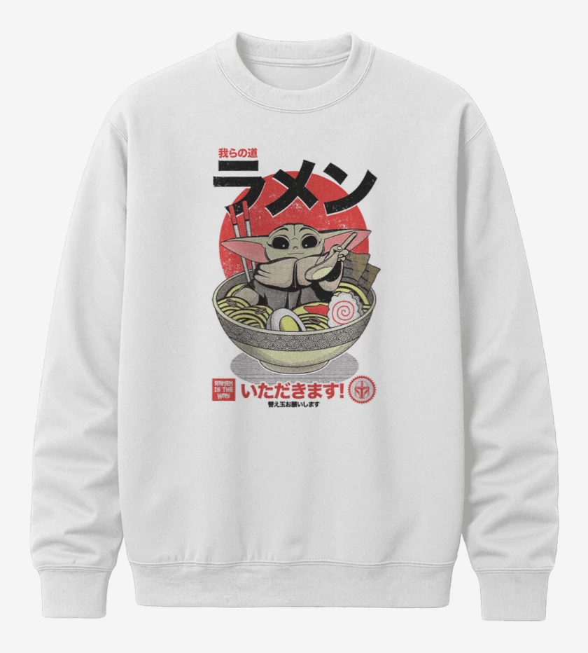 Poleron polo Blanco de Ramen Grogu