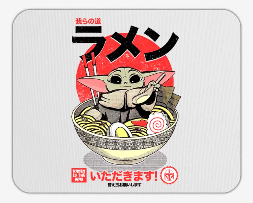 Mousepad Blanco de Ramen Grogu