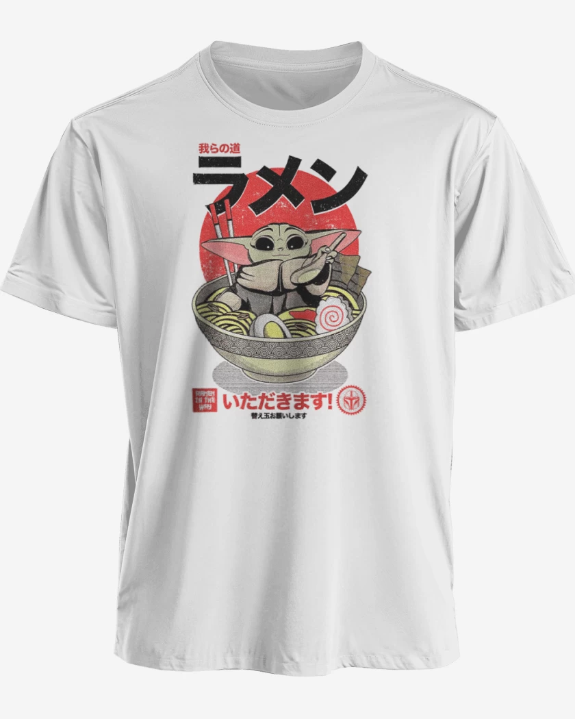 Polera premium Blanco de Ramen Grogu