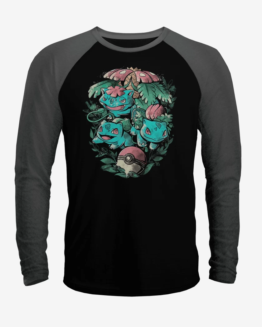 Polera Raglan Negro / Negro Heather de Bulbavolution