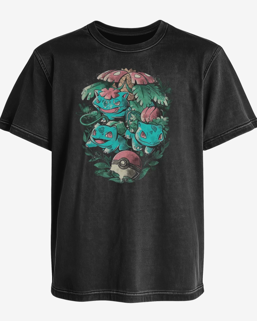 Polera desgastada Negro de Bulbavolution