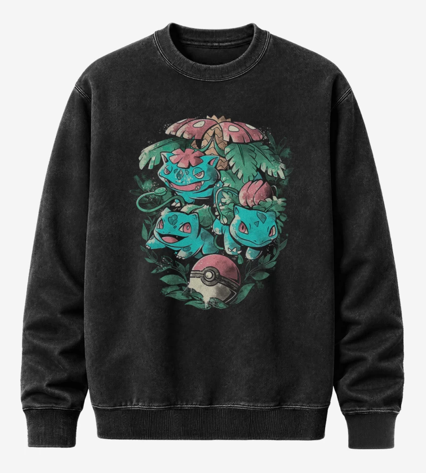 Poleron Polo Acid Wash Negro de Bulbavolution