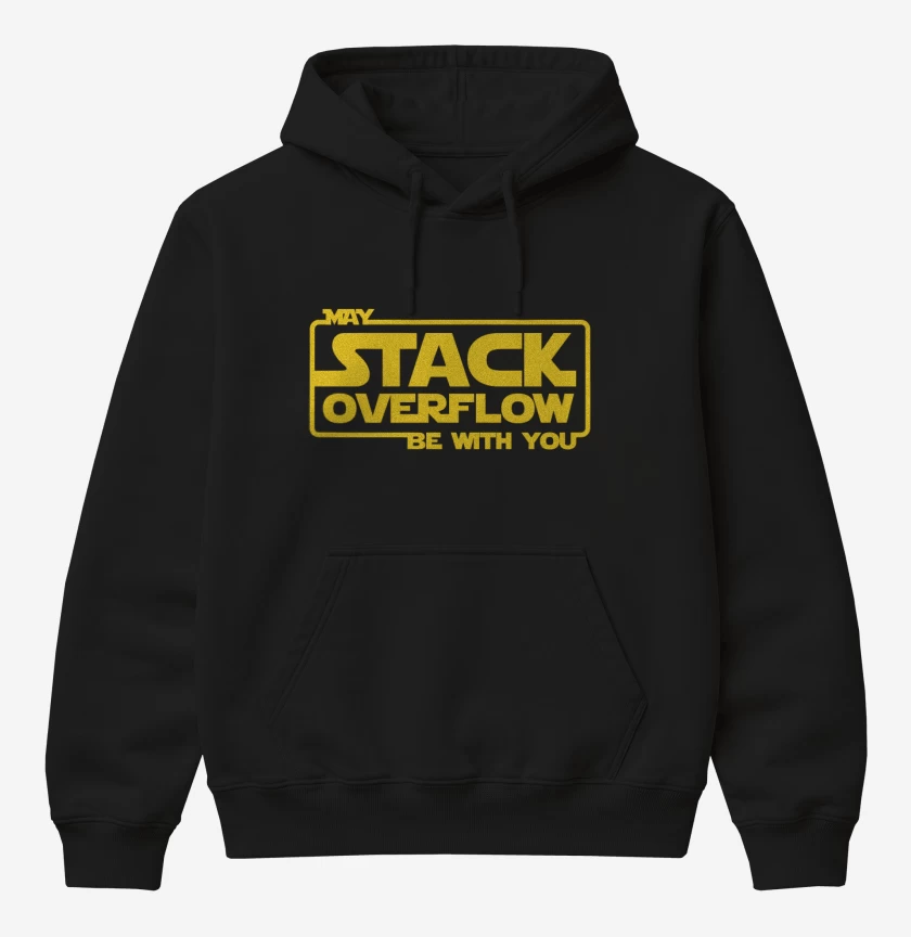 Poleron Canguro básico Negro de May stack overflow be with you