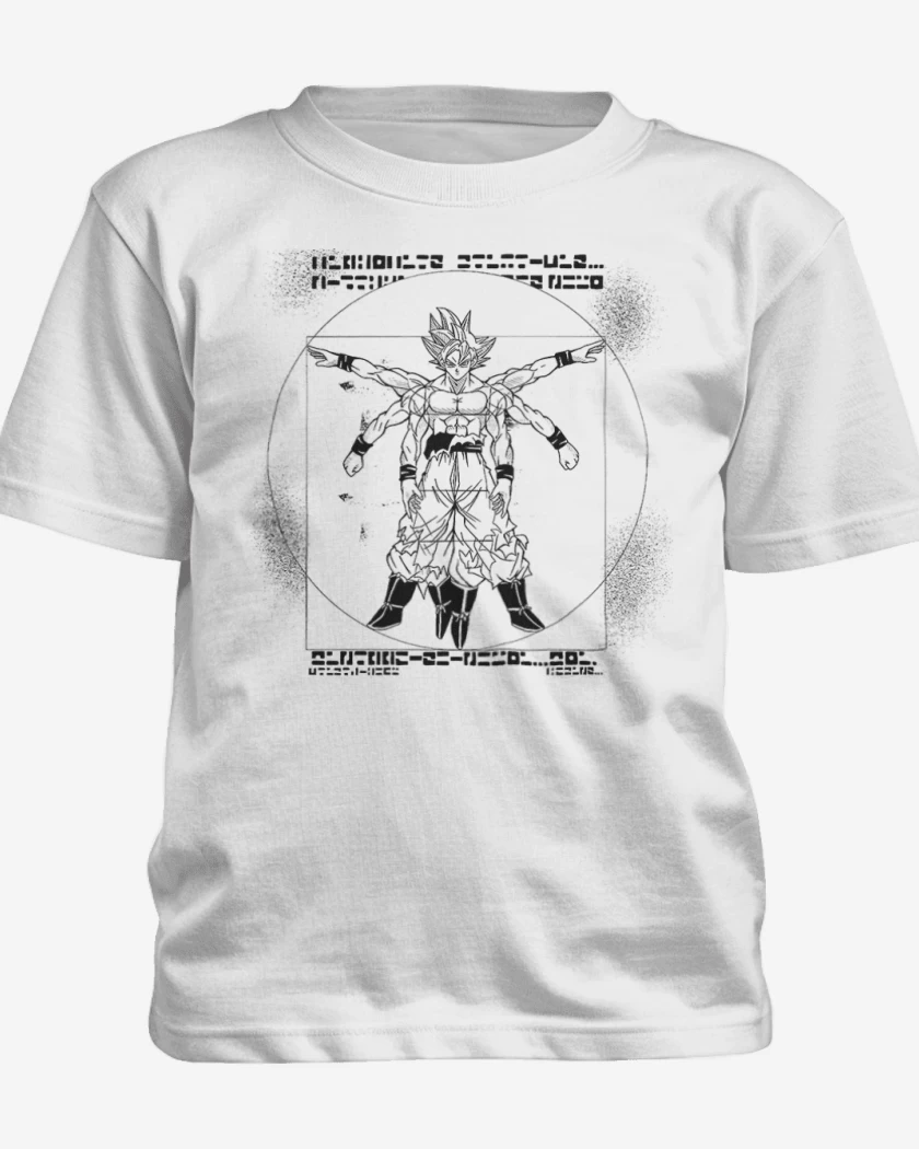 Polera de niño Blanco de Goku vitruvio