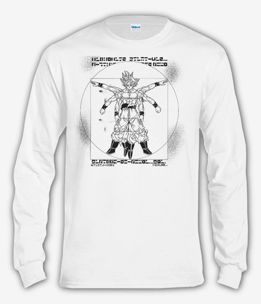 Polera manga larga Blanco de Goku vitruvio