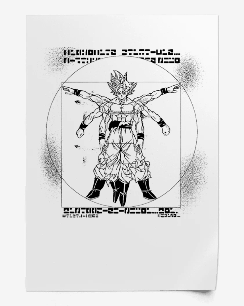 Print Blanco de Goku vitruvio