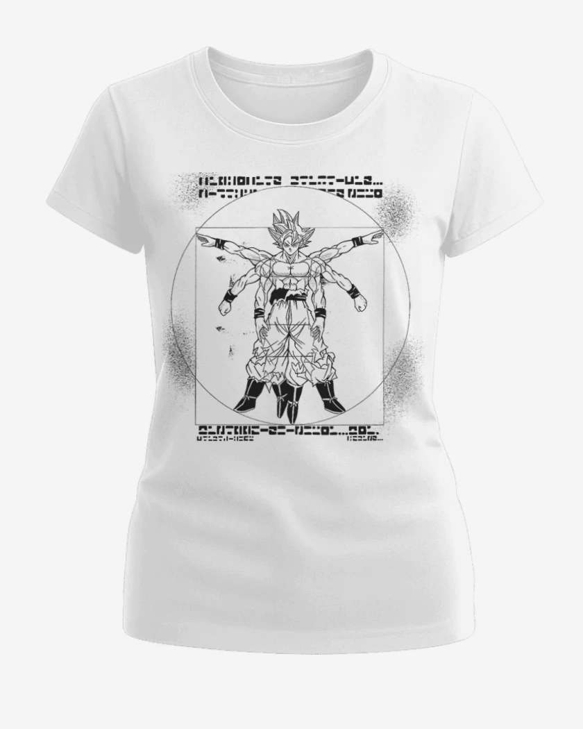 Polera de Mujer Blanco de Goku vitruvio