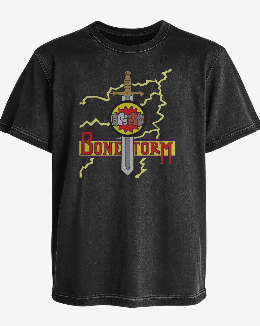 Polera desgastada Negro de Bonestorm