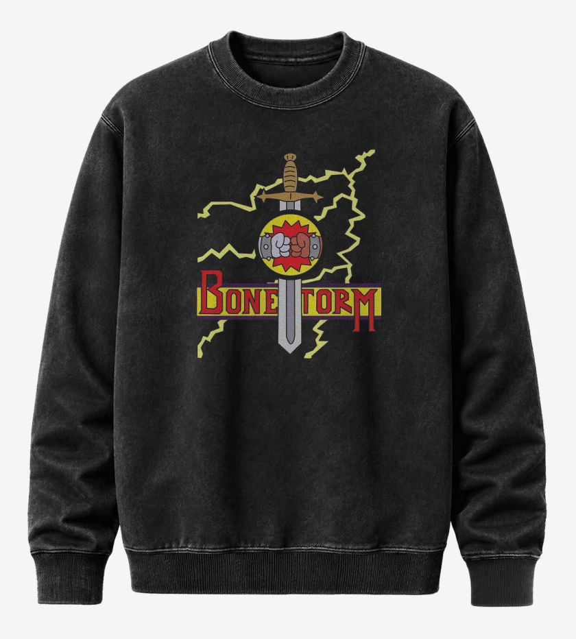 Poleron Polo Acid Wash Negro de Bonestorm