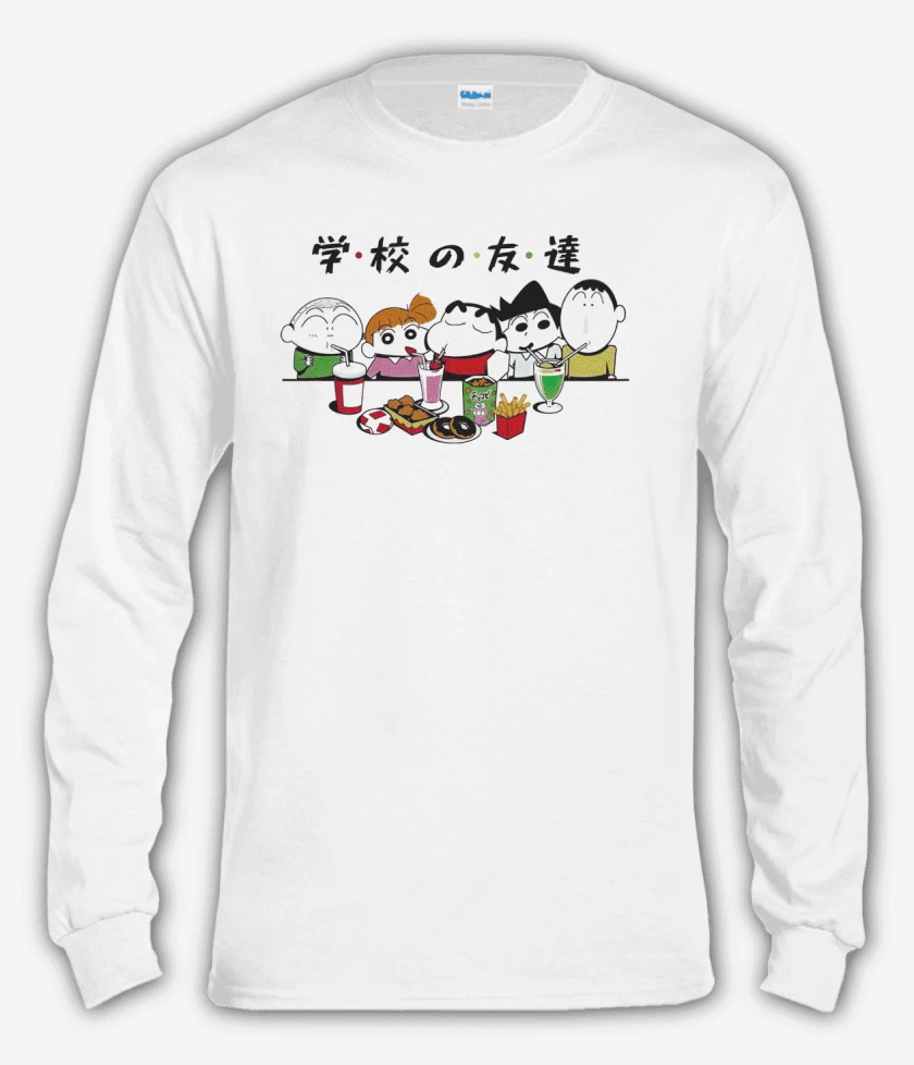 Polera manga larga Blanco de Shin Chan