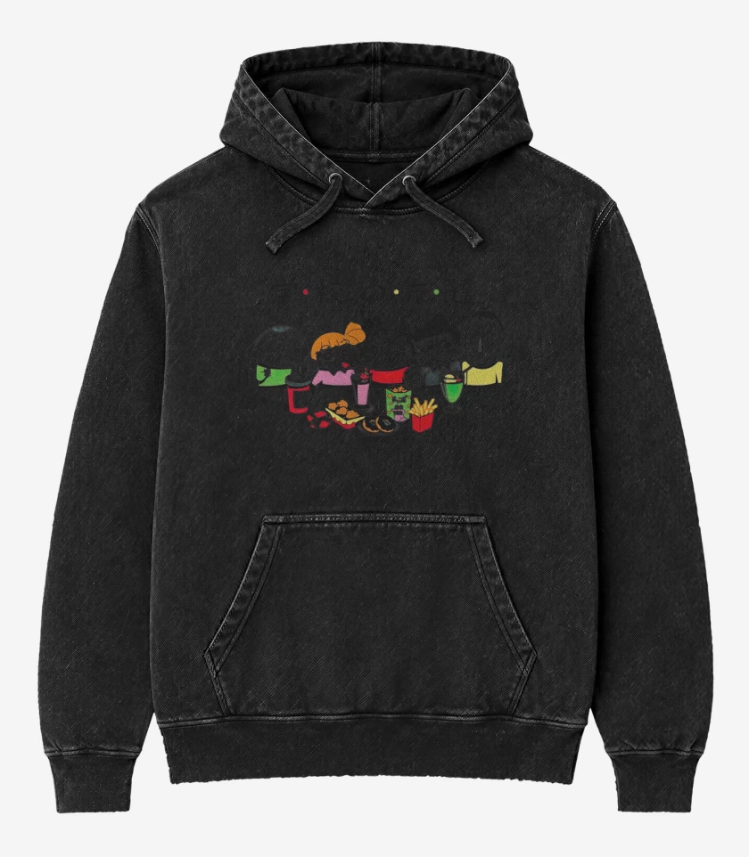Poleron Canguro Acid Wash Negro de Shin Chan