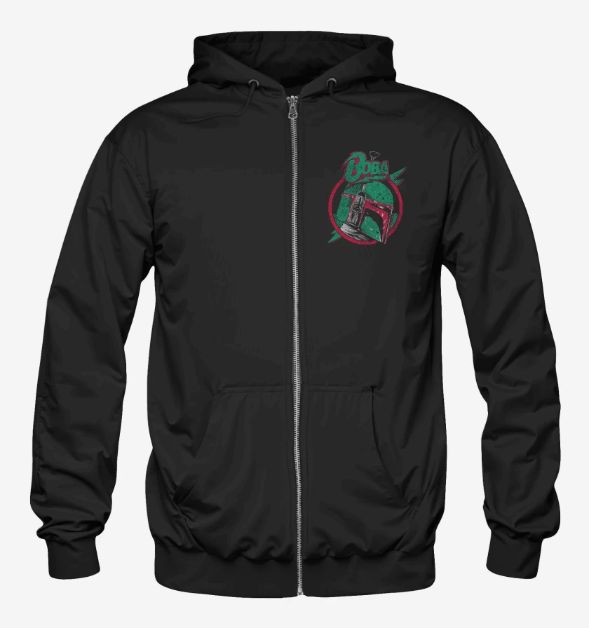Poleron Canguro con cierre Negro de Boba Fett