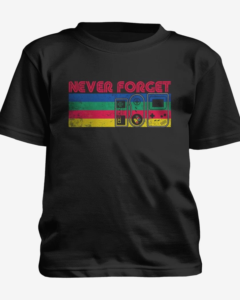 Polera de niño Negro de Never Forget Gamer