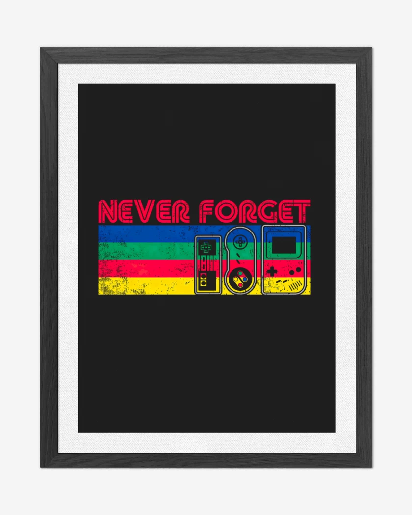 Cuadro decorativo Negro de Never Forget Gamer