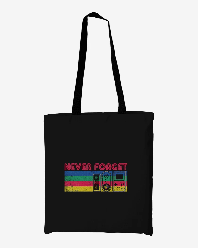 Totebag Negro de Never Forget Gamer
