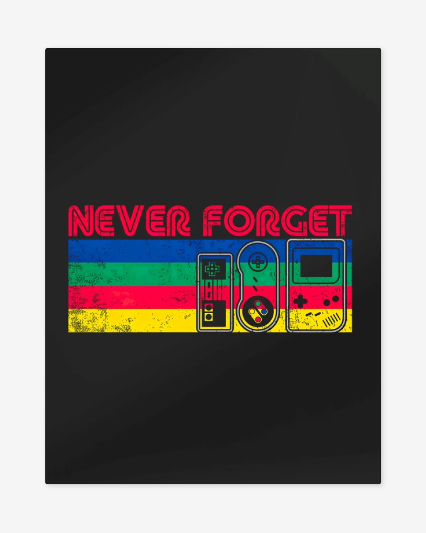 Print metalico Negro de Never Forget Gamer