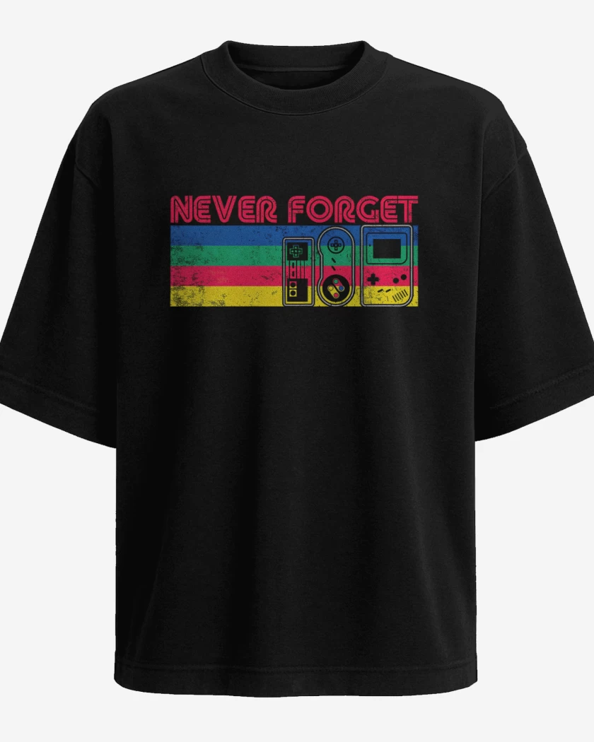 Polera Oversize Never Forget Gamer