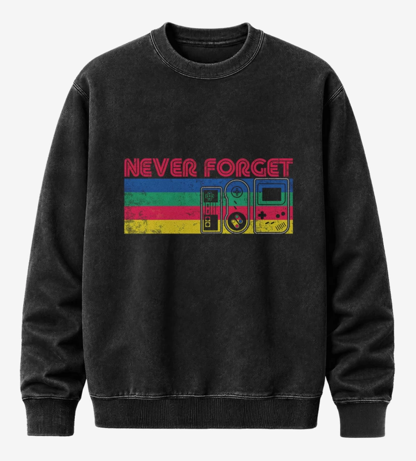 Poleron Polo Acid Wash Negro de Never Forget Gamer