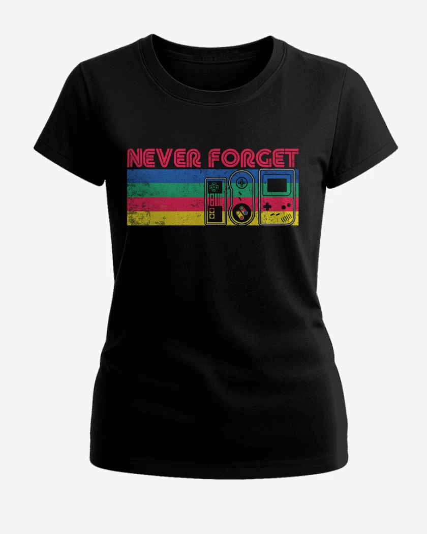 Polera de Mujer Negro de Never Forget Gamer