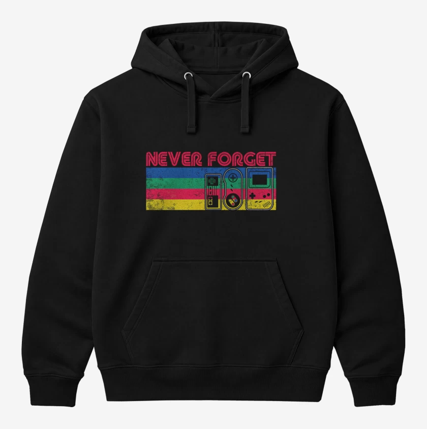 Polerón Canguro Negro de Never Forget Gamer