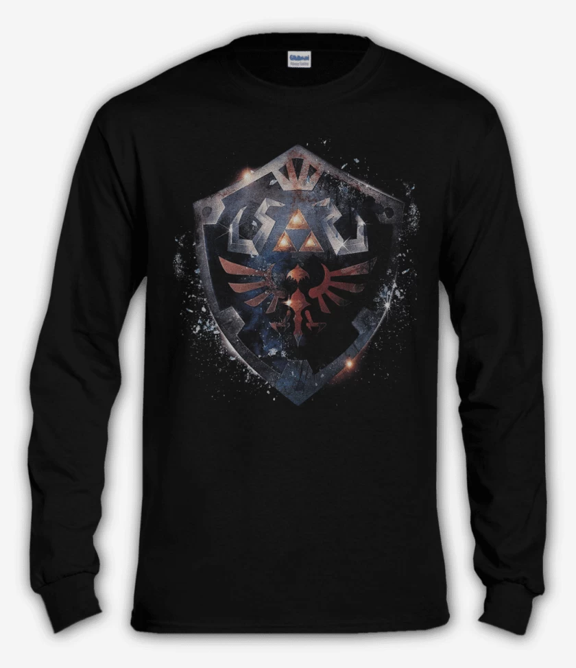 Polera manga larga Negro de Hylian escudo
