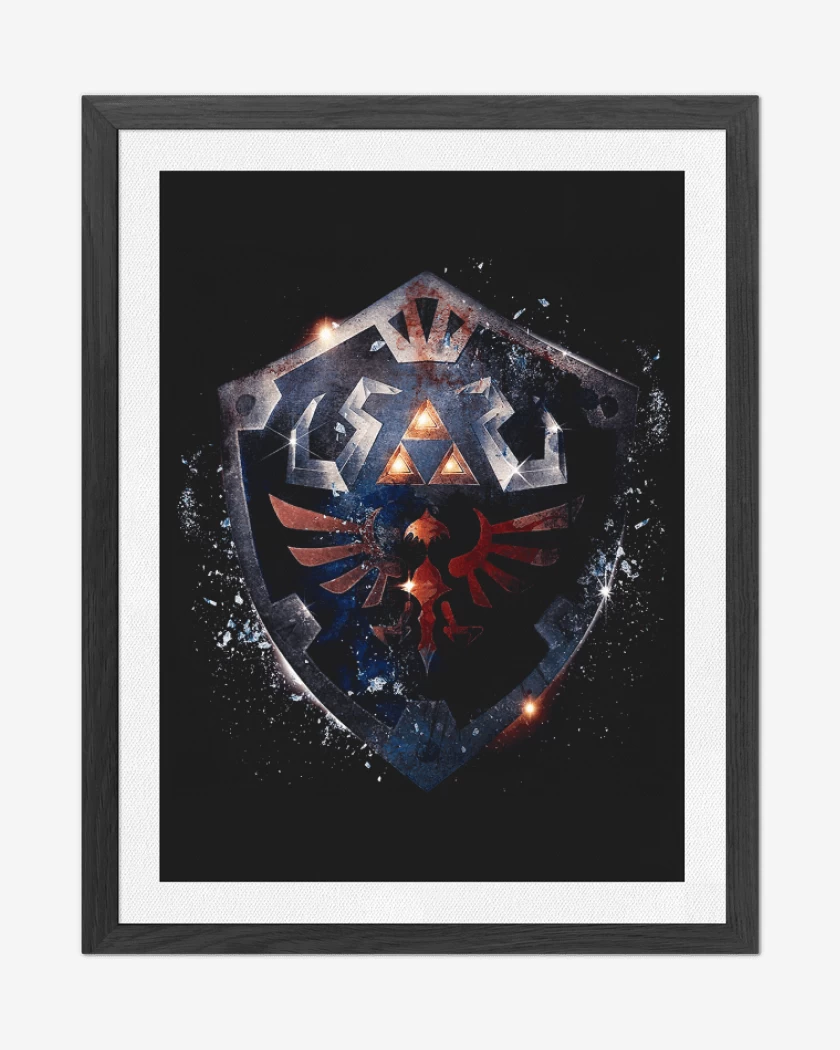 Cuadro decorativo Negro de Hylian escudo