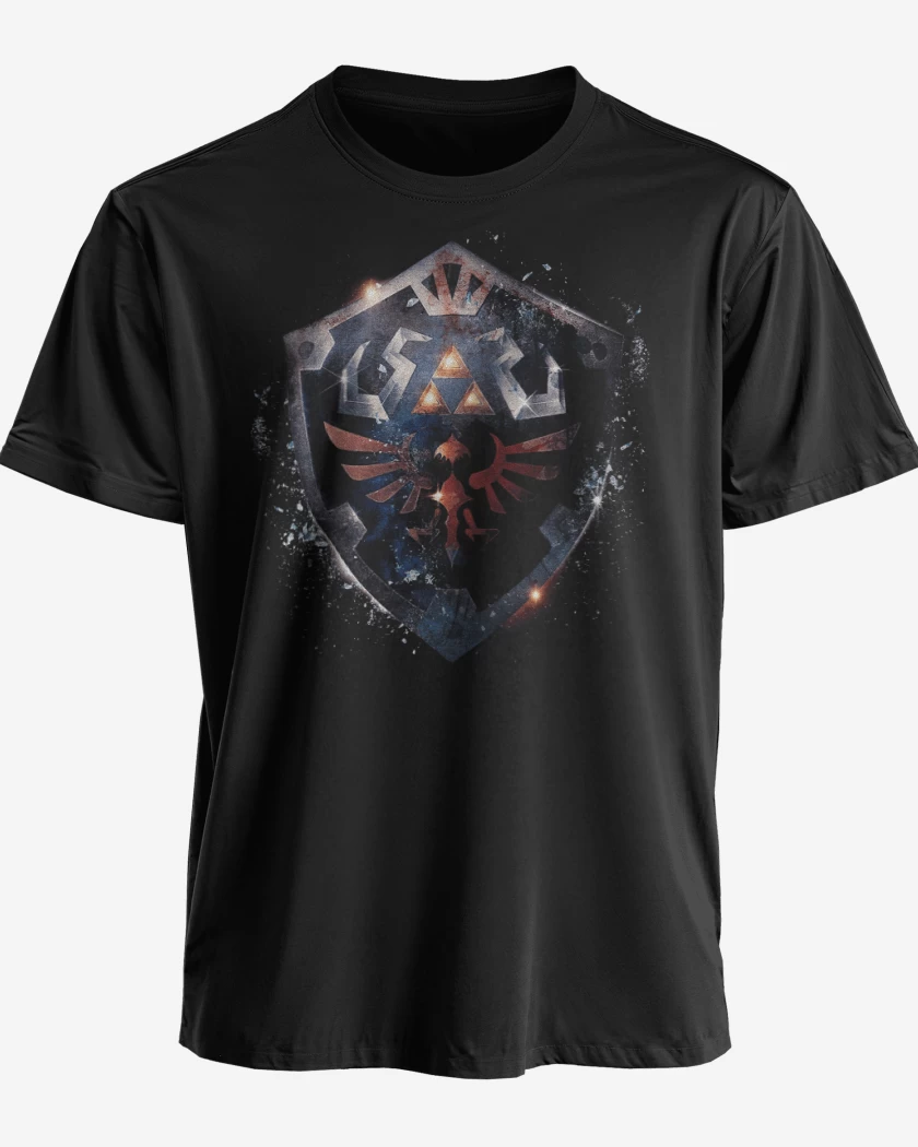 Polera premium Negro de Hylian escudo