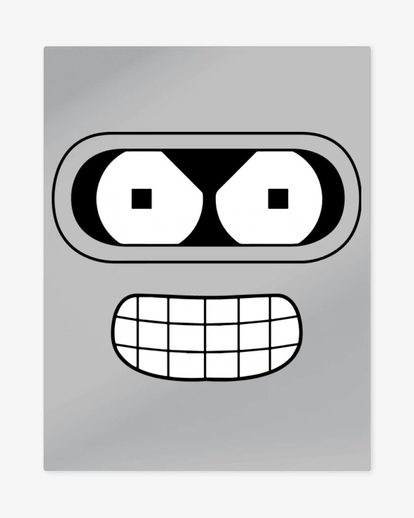 Print metalico Gris Melange de Bender Face