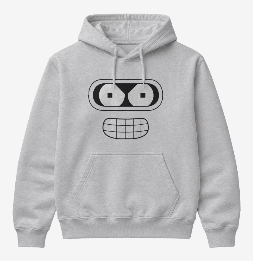Poleron Canguro básico Gris Melange de Bender Face