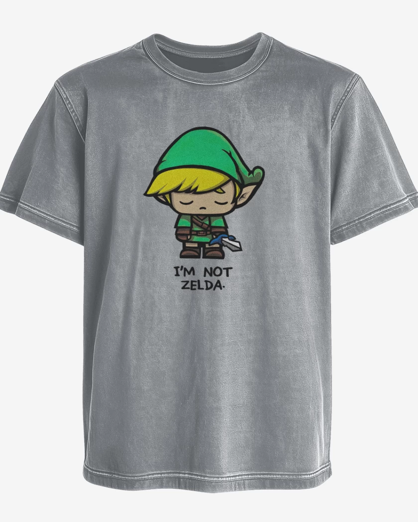 Polera desgastada Gris Melange de No soy Zelda