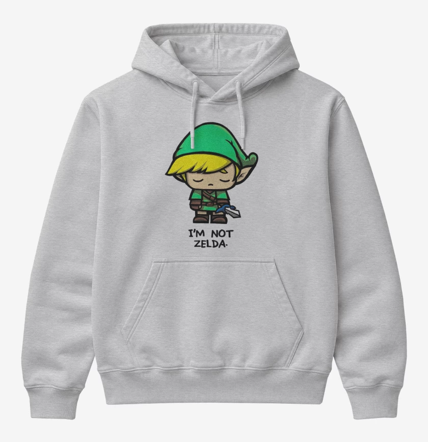 Poleron Canguro básico Gris Melange de No soy Zelda