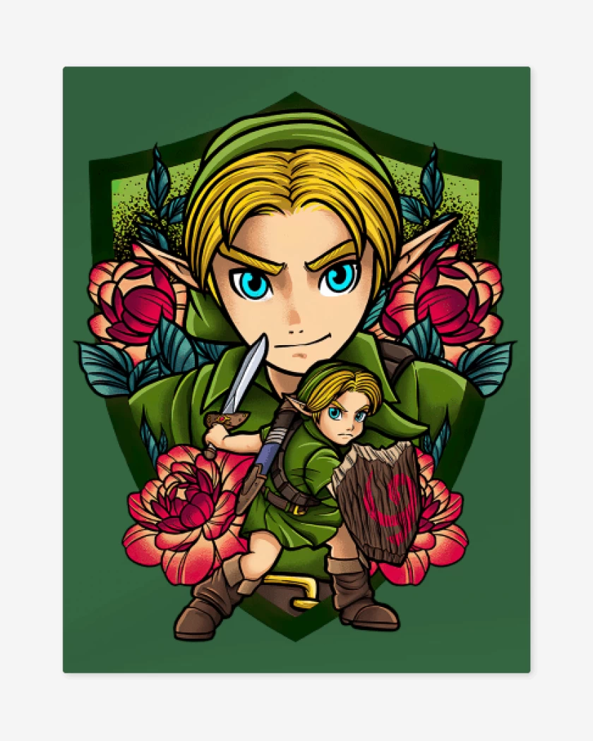 Print metalico Verde jade de Link Warrior