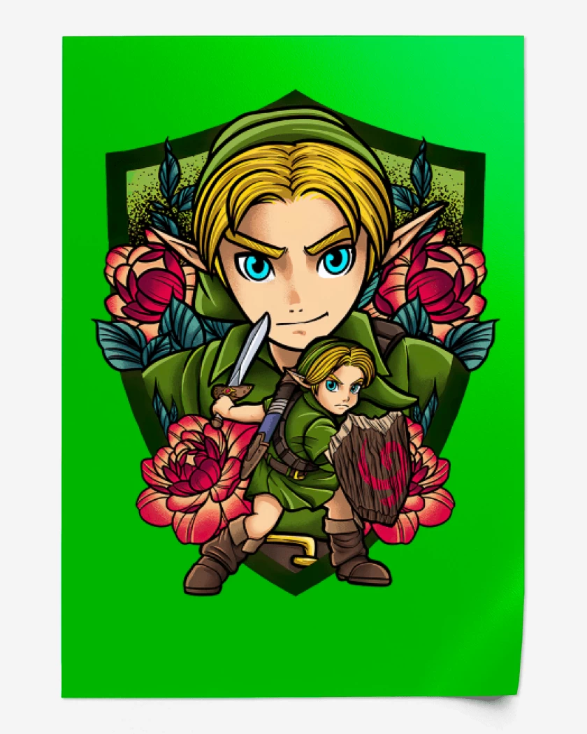Print Verde jade de Link Warrior