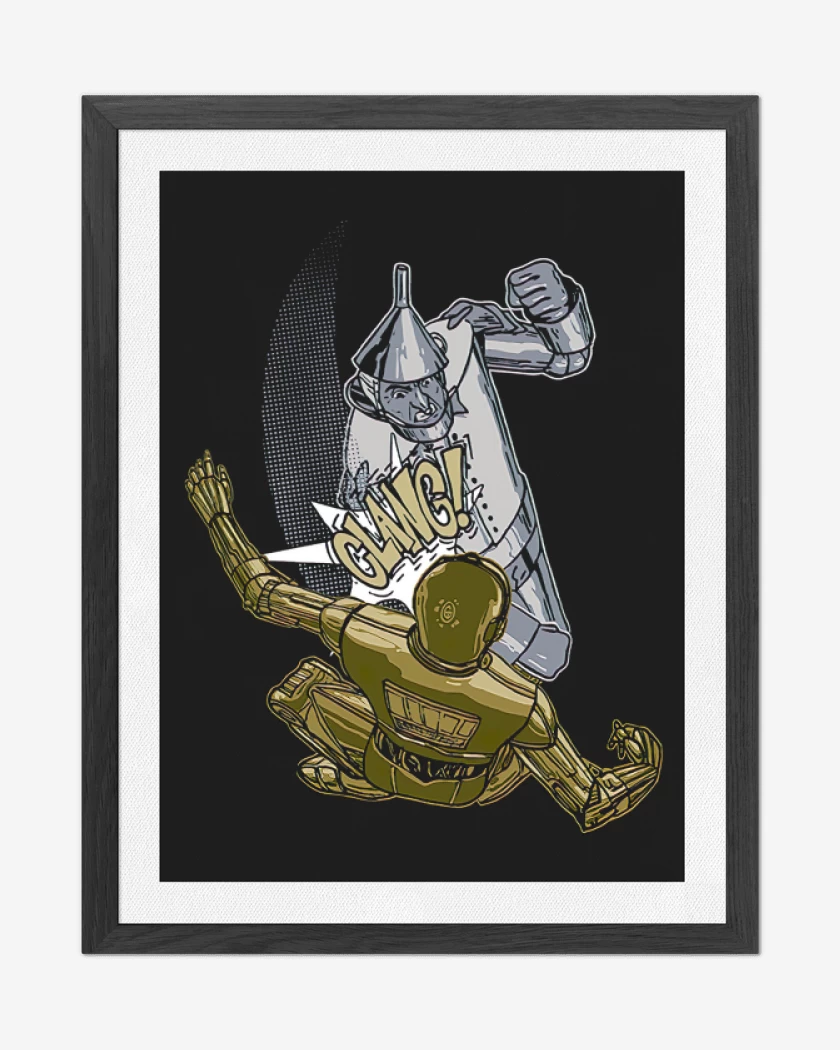 Cuadro decorativo Negro de Hojalata vs C-3PO