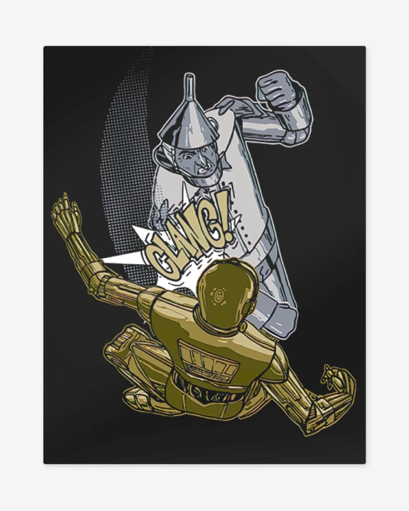 Print metalico Negro de Hojalata vs C-3PO