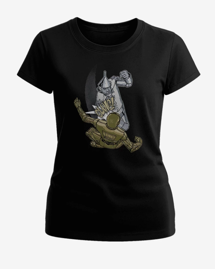 Polera de Mujer Negro de Hojalata vs C-3PO