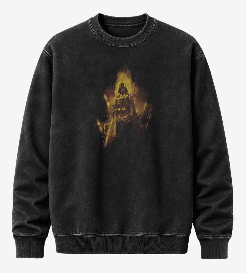 Poleron Polo Acid Wash Negro de Darth Matador