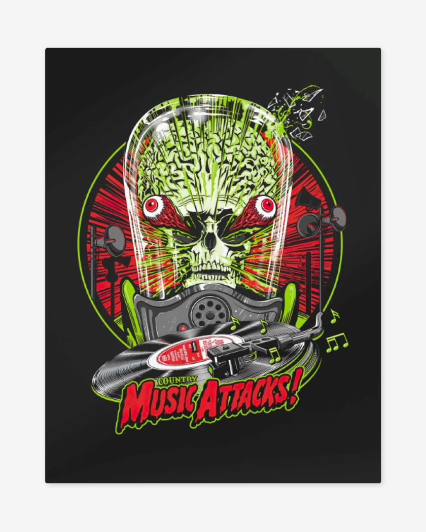 Print metalico Negro de Music Attack 