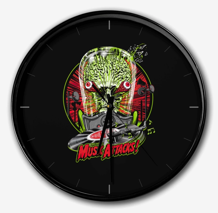 Reloj Negro de Music Attack 
