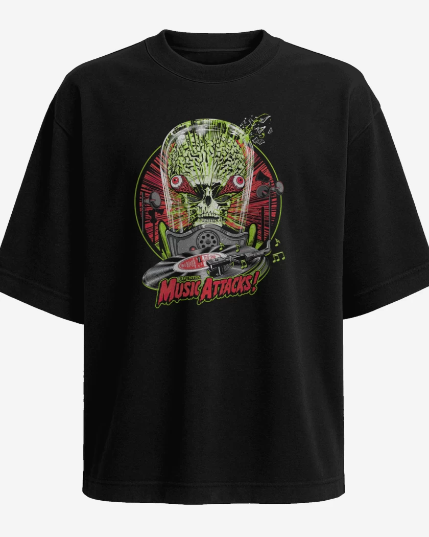 Polera Oversize Negro de Music Attack 