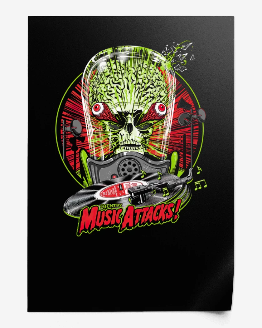 Print Negro de Music Attack 