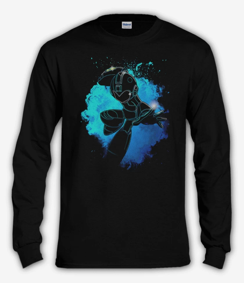 Polera manga larga Negro de Mega man
