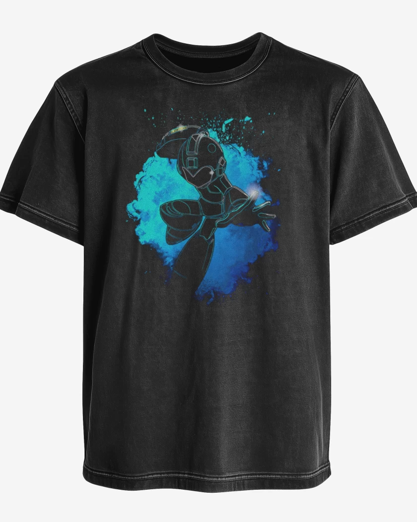 Polera desgastada Mega man
