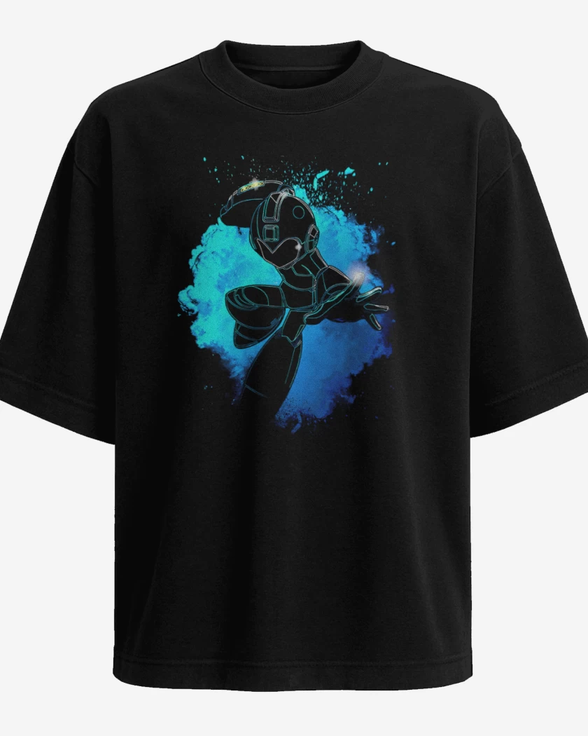 Polera Oversize Negro de Mega man
