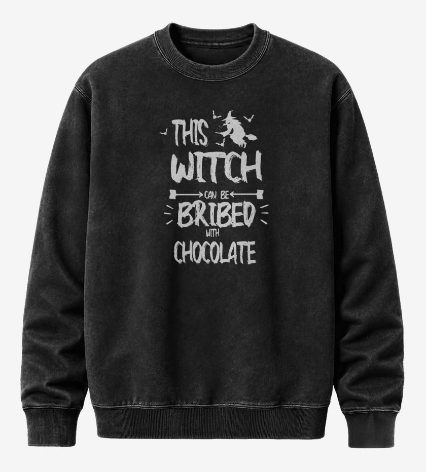 Poleron Polo Acid Wash Negro de Bruja Chocolate