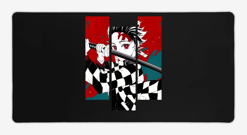 Mouse pad Gamer Negro de Tanjiro!