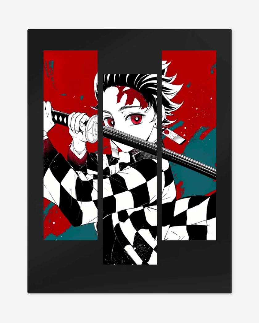Print metalico Negro de Tanjiro!