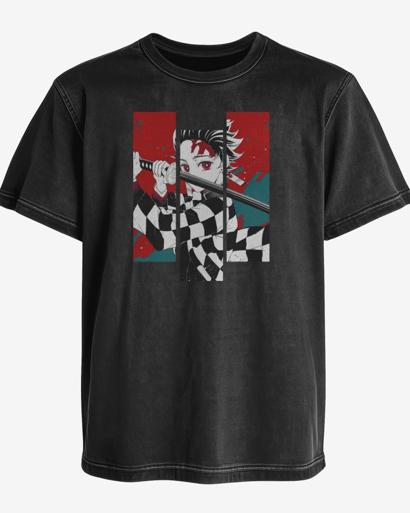 Polera desgastada Negro de Tanjiro!